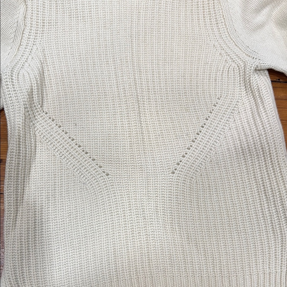 J.Crew Ivory Cream Knit Wool Sweater Size Medium - Picture 3 of 8